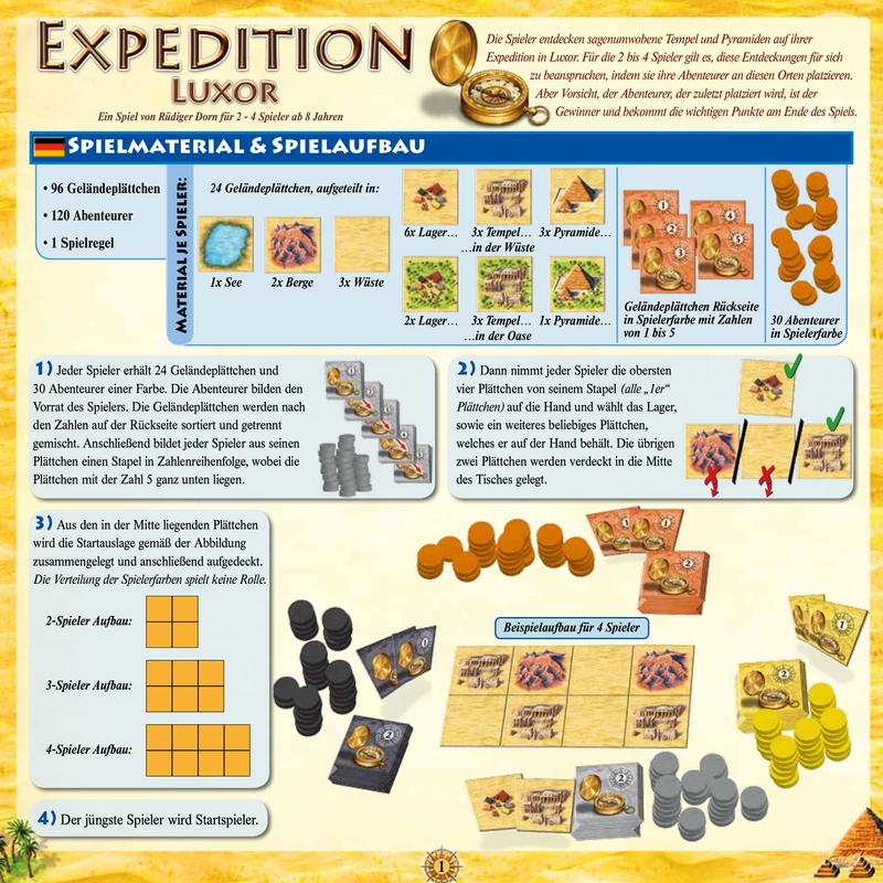 Expedition Luxor - Spielanleitung und Regeln für das Gesellschaftsspiel