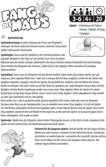 Fang die Maus - Kinderspiel mit Holzmäusen und Würfeln