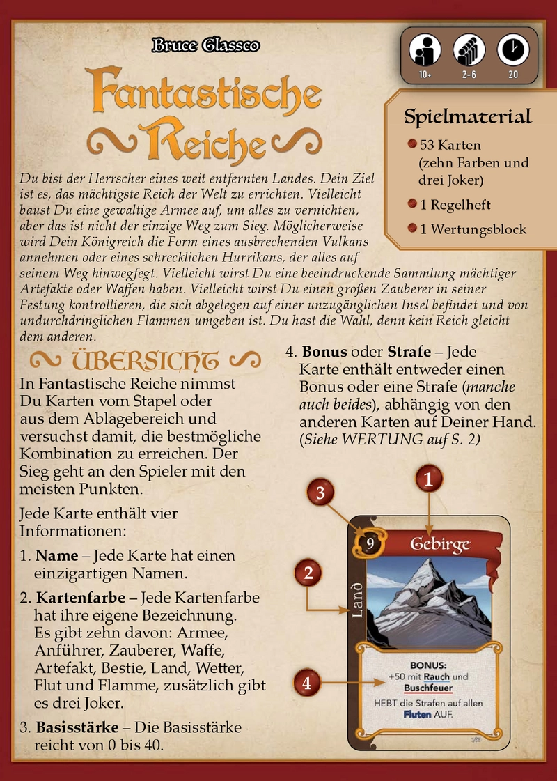 Fantastische Reiche - Strategisches Kartenspiel für Herrscher