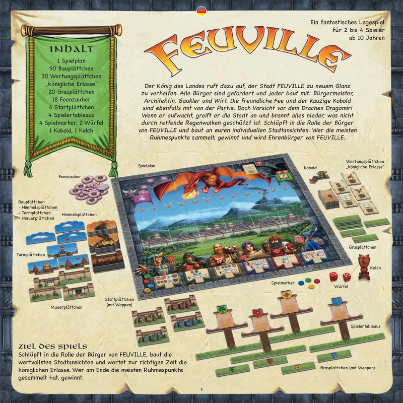 Feuville - Strategisches Brettspiel mit Drachen und Ruhmespunkten