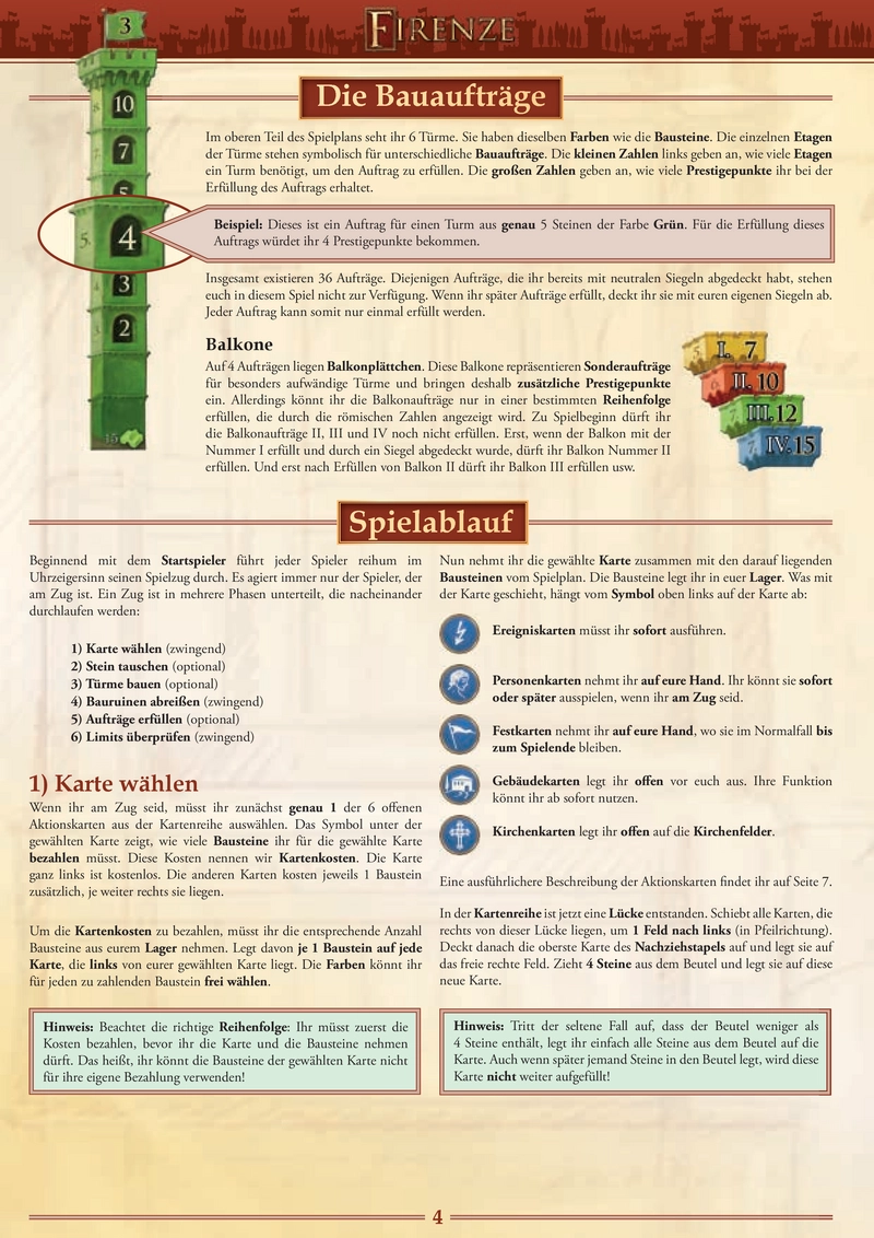 Firenze - Strategisches Brettspiel für Bauherren