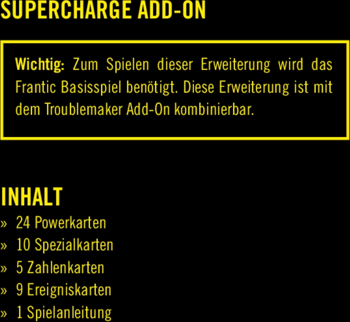 Frantic Supercharge - Erweiterung für aufregende Kartenspiel-Dynamik