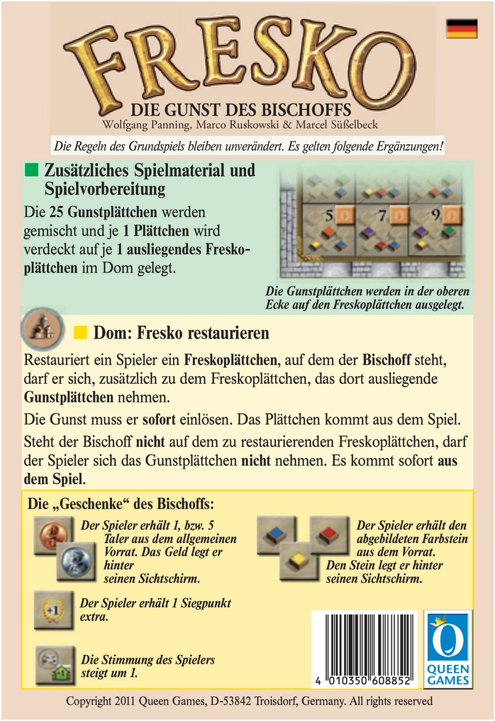 Fresko - Die Gunst des Bischofs Spielanleitung und Regeln