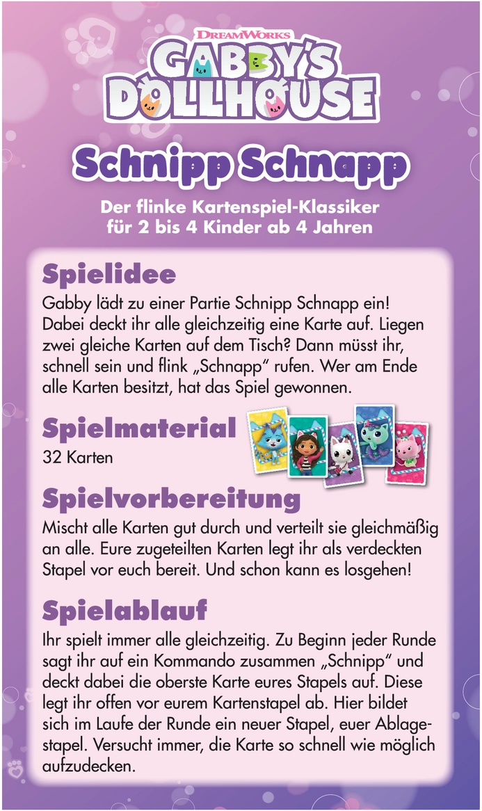 Gabby’s Dollhouse Schnipp Schnapp - Kartenspiel für Kinder