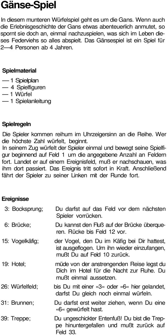 Gänse-Spiel: Ein lustiges Würfelspiel für Kinder und Familien