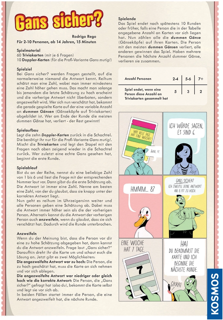 Gans sicher? - Das unterhaltsame Schätzspiel für Gruppen