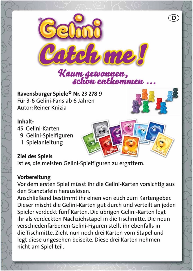 Gelini Catch Me - Kartenspiel für Kinder