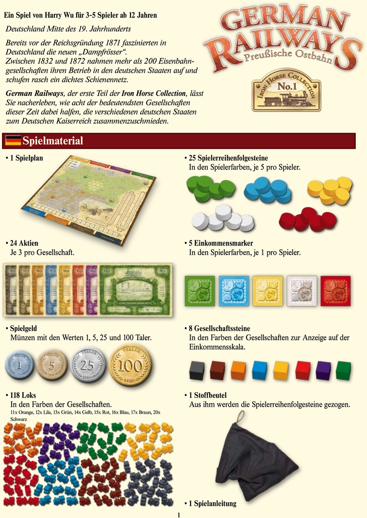 German Railways - Strategisches Eisenbahnspiel für 3-5 Spieler