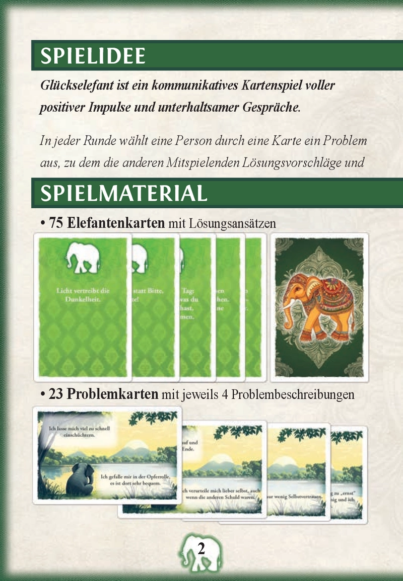 Glückselefant - Ein kommunikatives Kartenspiel für kreative Lösungen