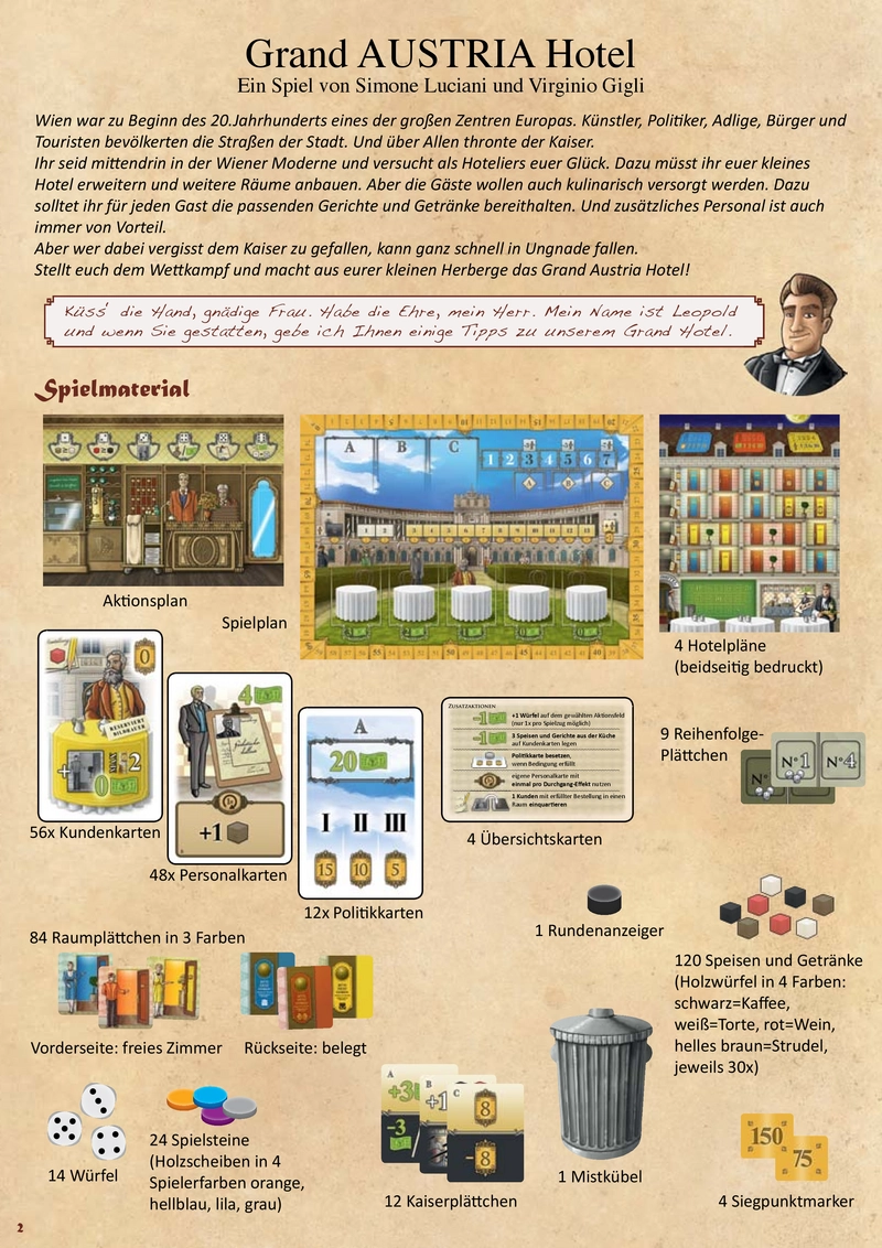 Grand Austria Hotel - Brettspiel-Anleitung und Regeln