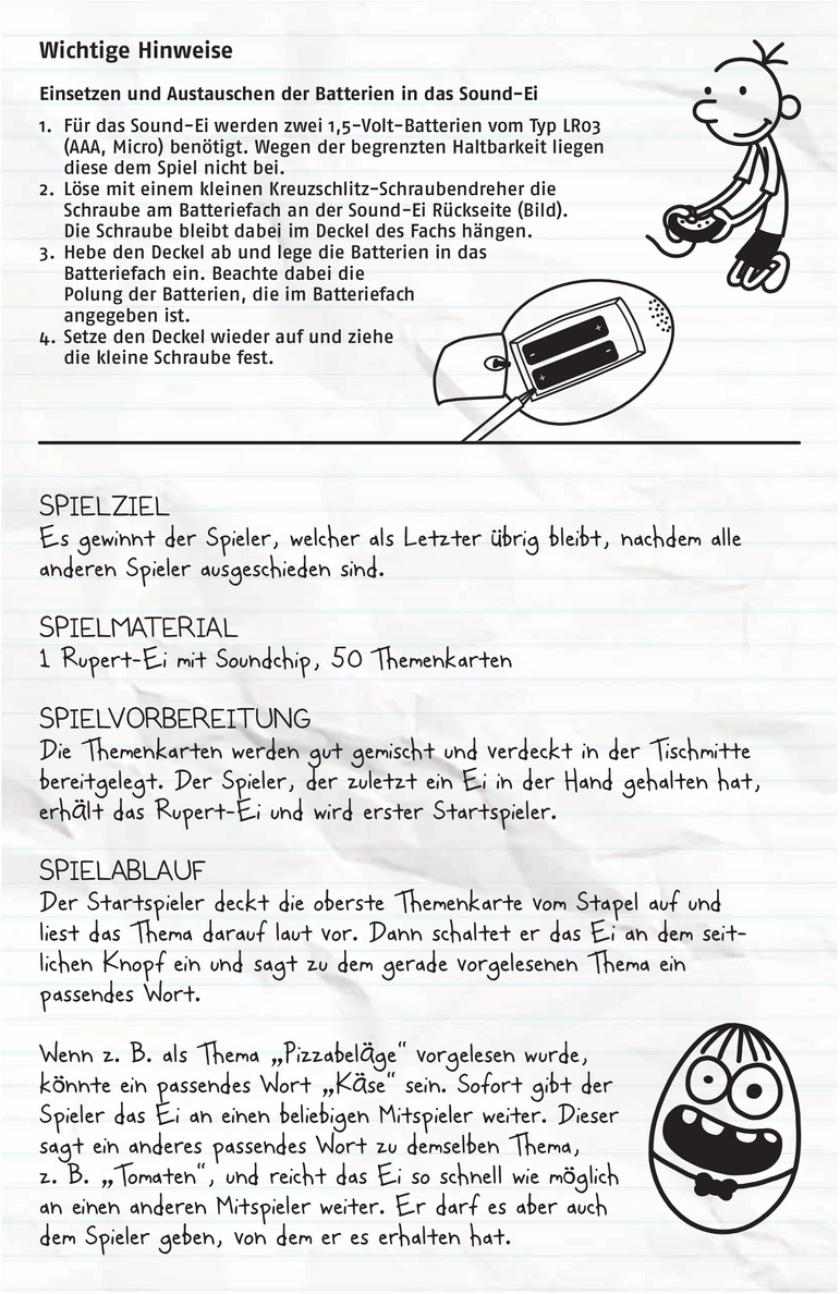 Gregs Tagebuch Eiermatsch Spielanleitung