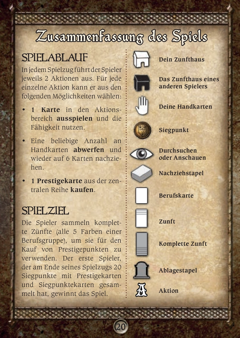 Guildhall: Zünfte & Intrigen - Spielanleitung und Regeln