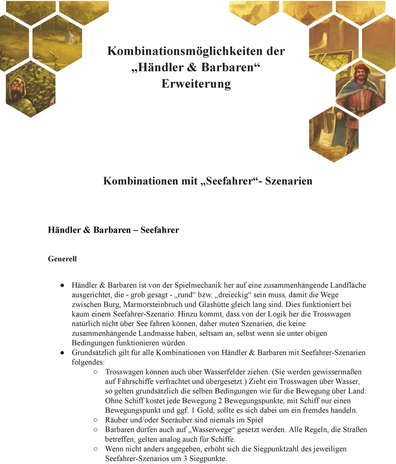Händler & Barbaren - Seefahrer Erweiterung Spielanleitung