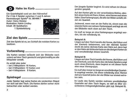 Hahn im Korb - Ein Quartettspiel für Kinder