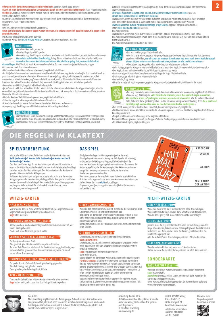 Halt Mal Kurz - Unterhaltsames Kartenspiel für 3-5 Spieler