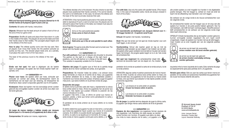 Hands Up - Rasantes Kartenspiel für 2-16 Spieler