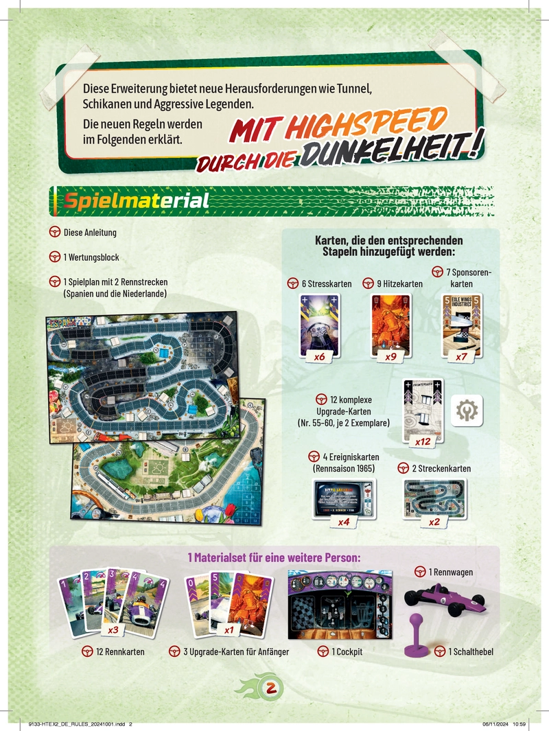 HEAT: Dunkle Tunnel - Erweiterung Spielanleitung