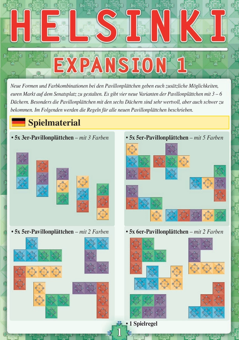 Helsinki - Expansion 1: Neue Pavillonplättchen und Regeln