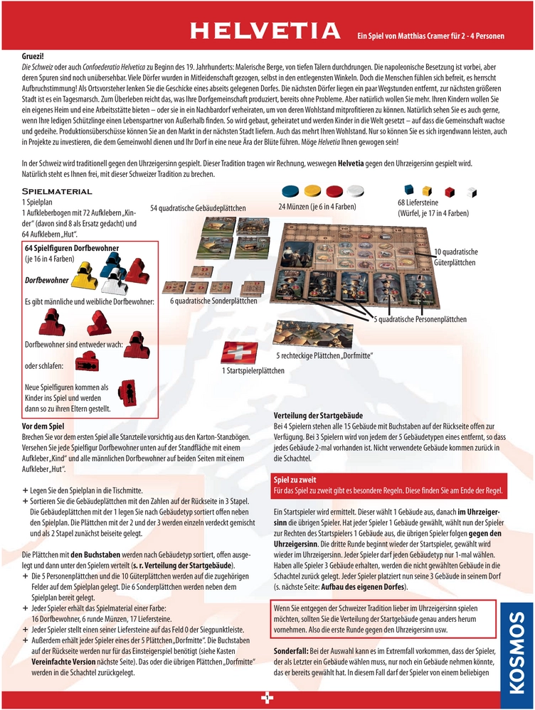 Helvetia - Strategisches Dorfspiel für 2-4 Personen