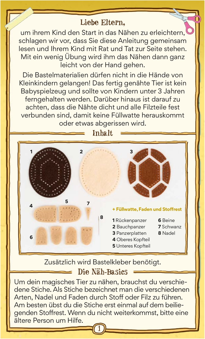 Henrietta Nähanleitung für Kinder - Kreatives Filzspiel