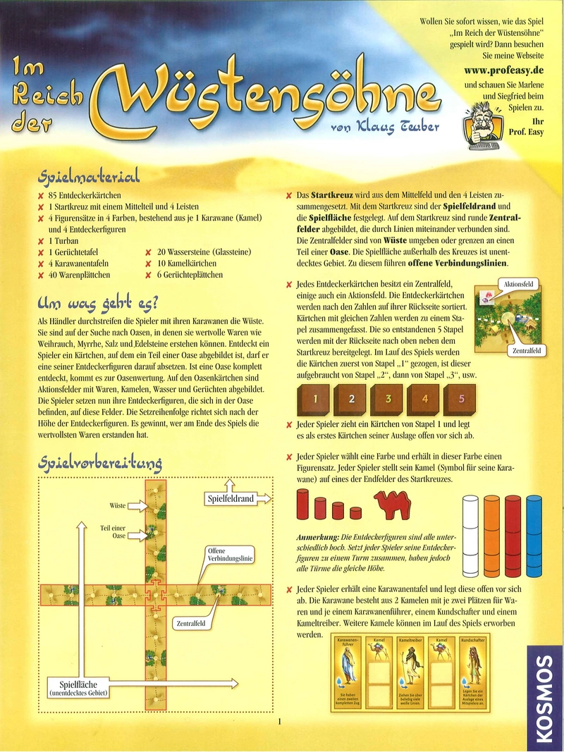 Im Reich der Wüstensöhne - Spielanleitung und Regeln