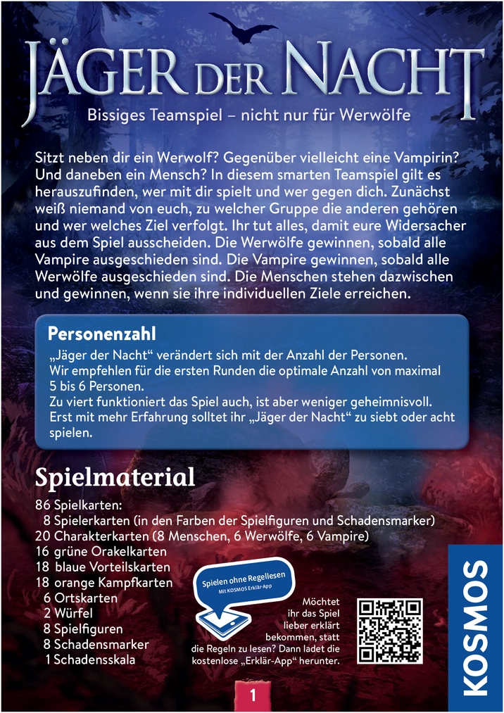 Jäger der Nacht - Spannendes Teamspiel mit Vampiren und Werwölfen
