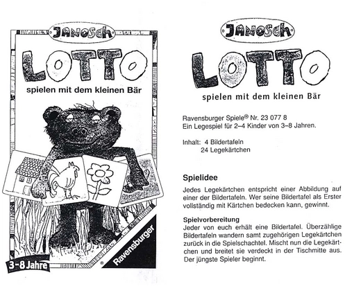 Janosch Lotto - Merkspiel für Kinder mit dem kleinen Bären