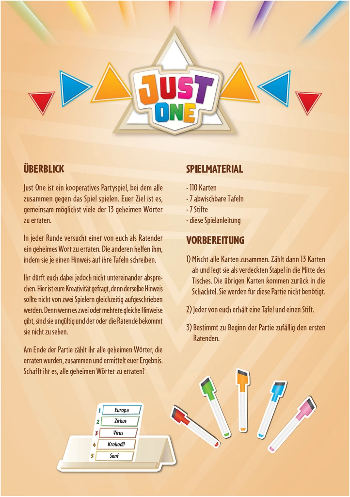 Just One - Das kooperative Partyspiel für kreative Köpfe