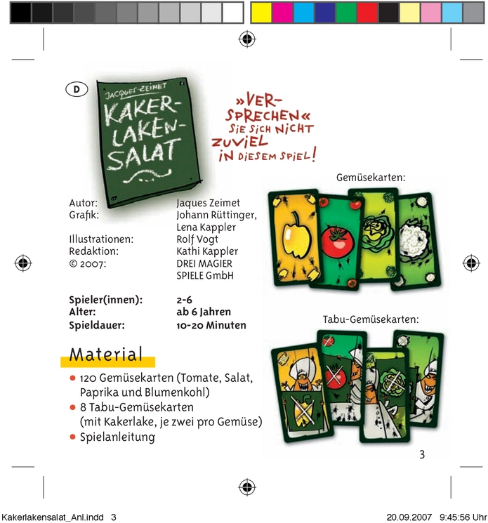 Kakerlaken-Salat - Ein schnelles Kartenspiel für die ganze Familie