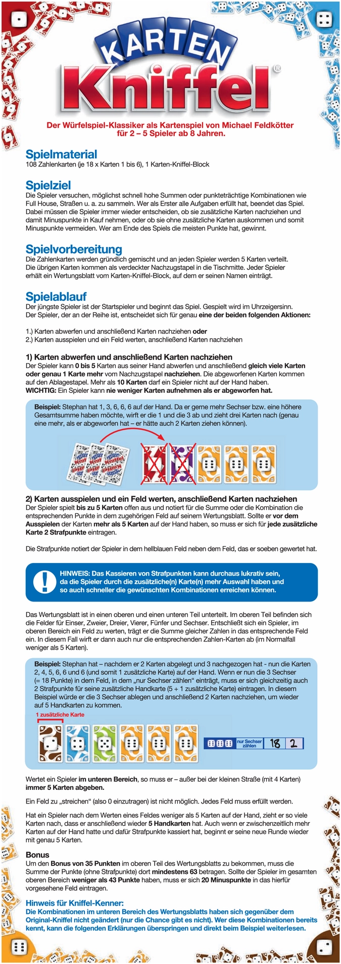 Karten-Kniffel - Das Kartenspiel für strategische Denker