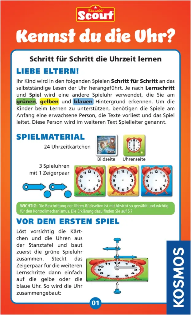 Kennst du die Uhr? - Kinderspiel zum Uhrzeit lernen