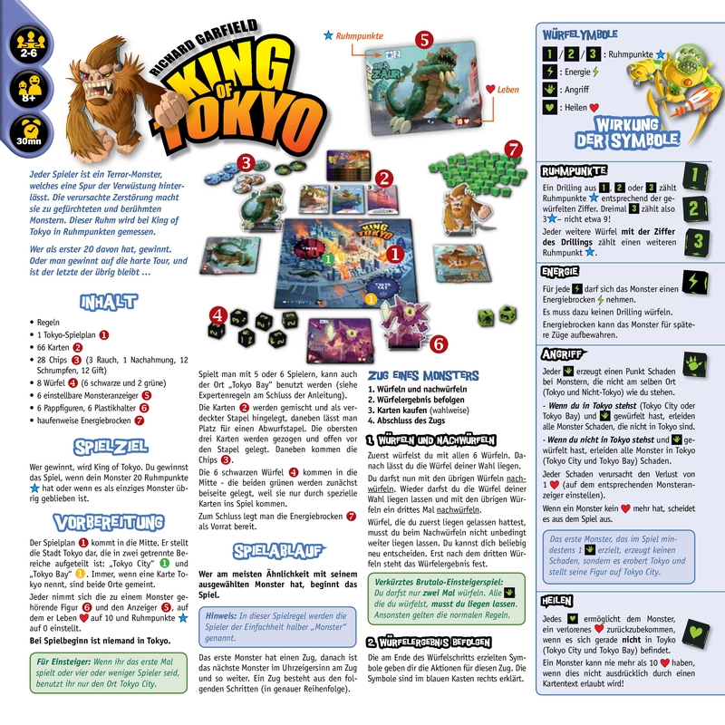 King of Tokyo - Strategisches Monster-Spiel von Richard Garfield