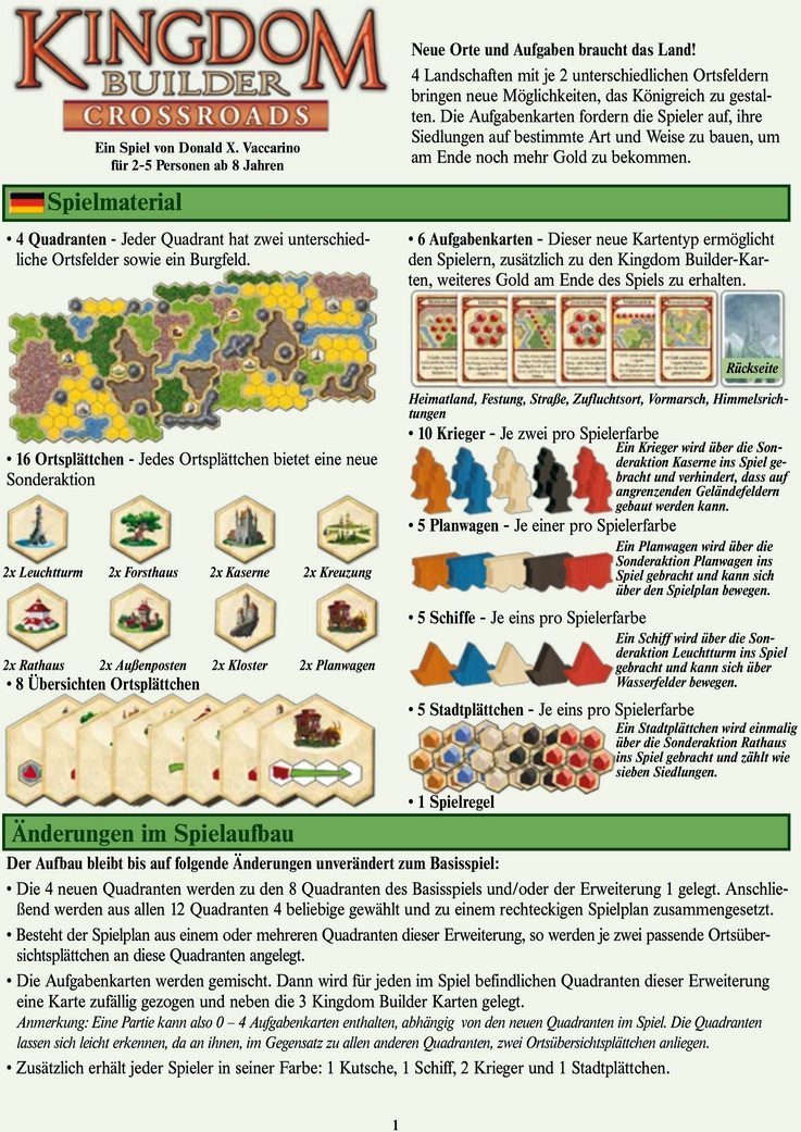 Kingdom Builder: Crossroads - Strategisches Brettspiel für kreative Könige