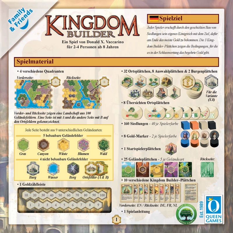Kingdom Builder - Strategisches Brettspiel für 2-4 Spieler ab 8 Jahren