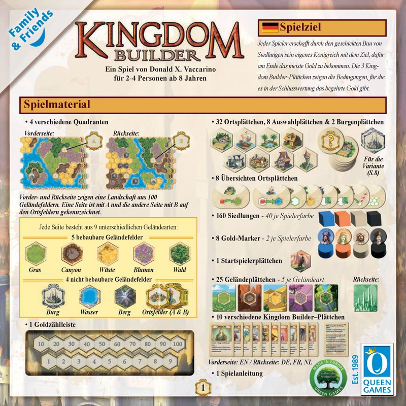 Kingdom Builder - Strategisches Brettspiel für 2-4 Spieler