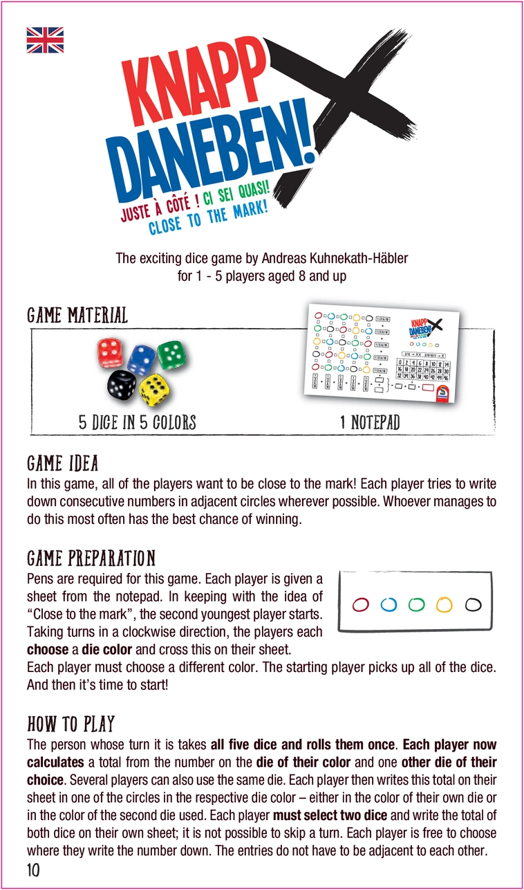 Knapp Daneben! - Das spannende Würfelspiel für 1 bis 5 Spieler