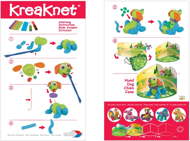 Kreaknet Anleitung für kreatives Modellieren eines Hundes