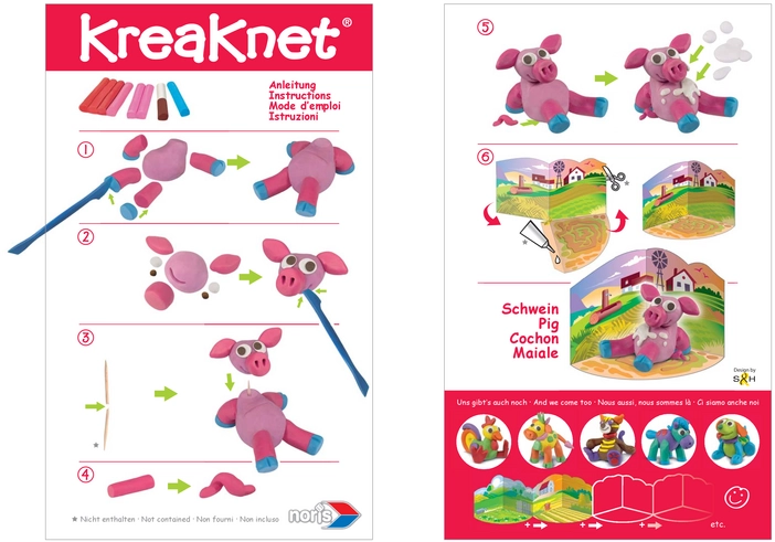 Kreaknet Anleitung: Schwein aus Knetmasse formen