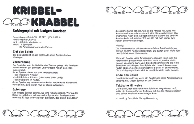 Kribbel-Krabbel Farbenspiel mit lustigen Ameisen