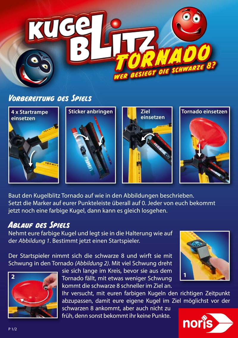 Kugelblitz Tornado Spielanleitung für Geschicklichkeit und Spaß