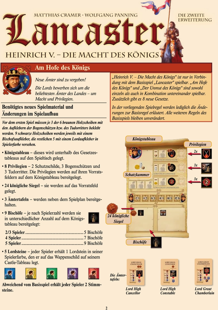 Lancaster - Heinrich V. Spielanleitung und Regeln