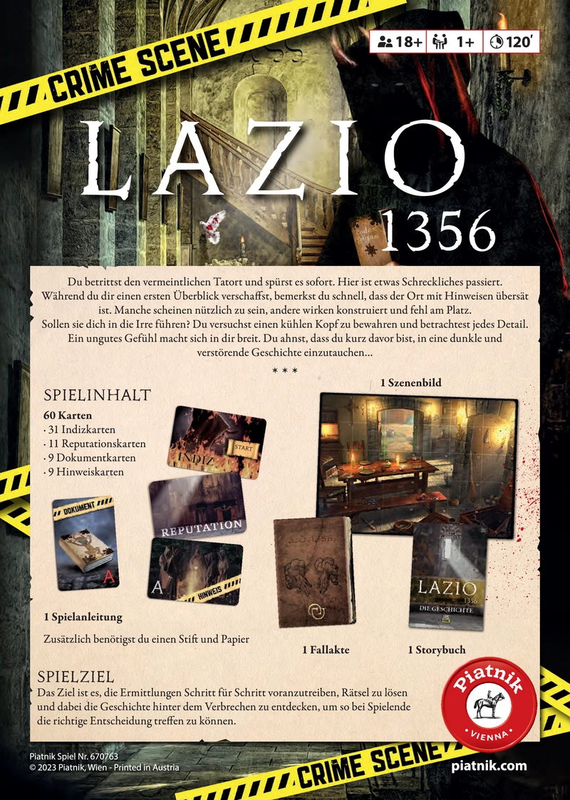 Lazio 1356 - Spannendes Kriminalspiel für Erwachsene