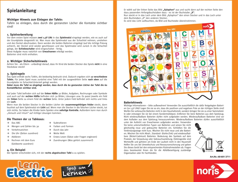 Lern Electric - Spielanleitung für Lernspiele