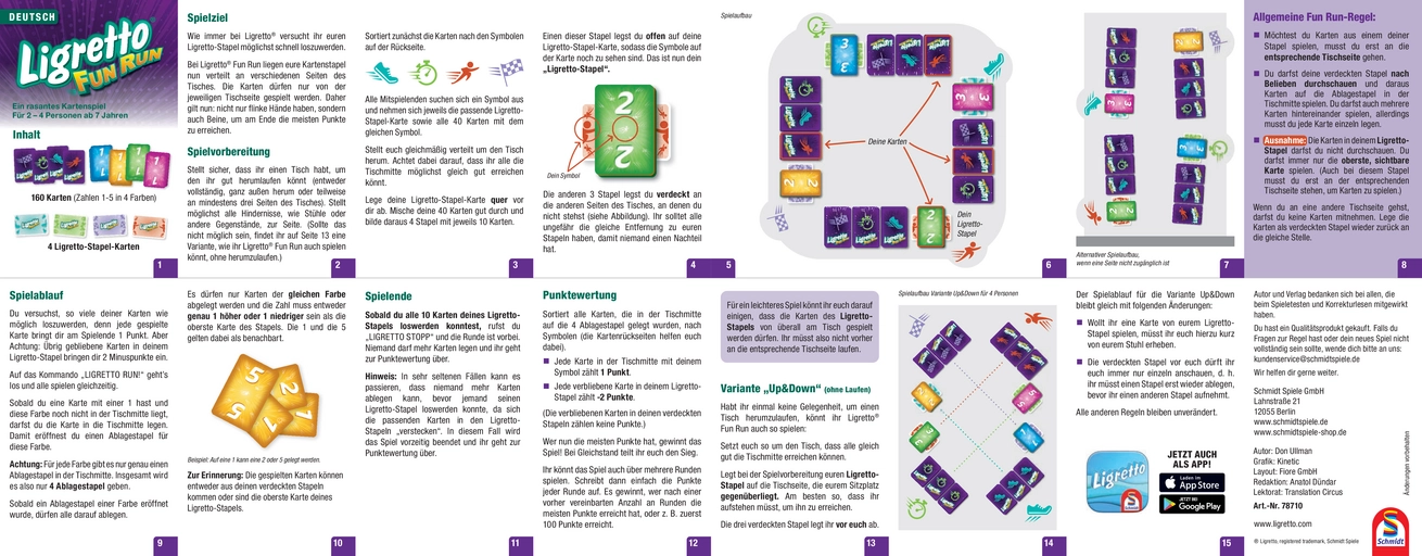 Ligretto Fun Run Spielanleitung und Regeln