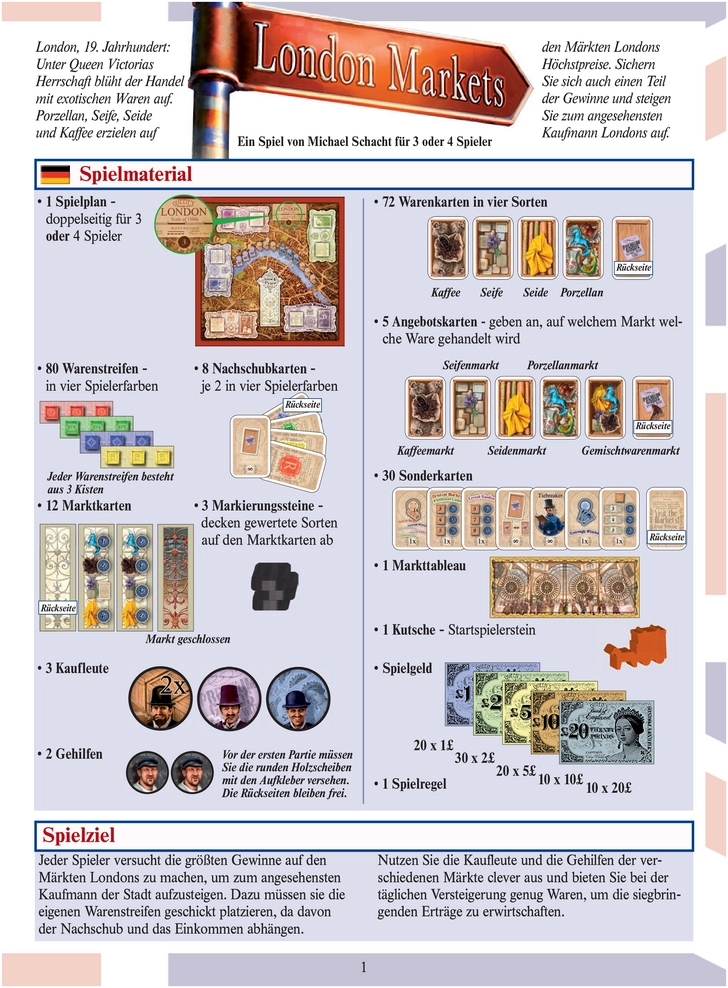 London Markets: Strategisches Brettspiel um Handel und Gewinne
