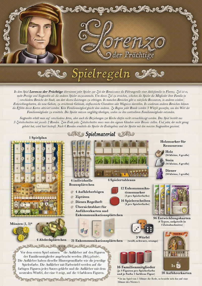 Lorenzo der Prächtige - Spielanleitung und Regeln
