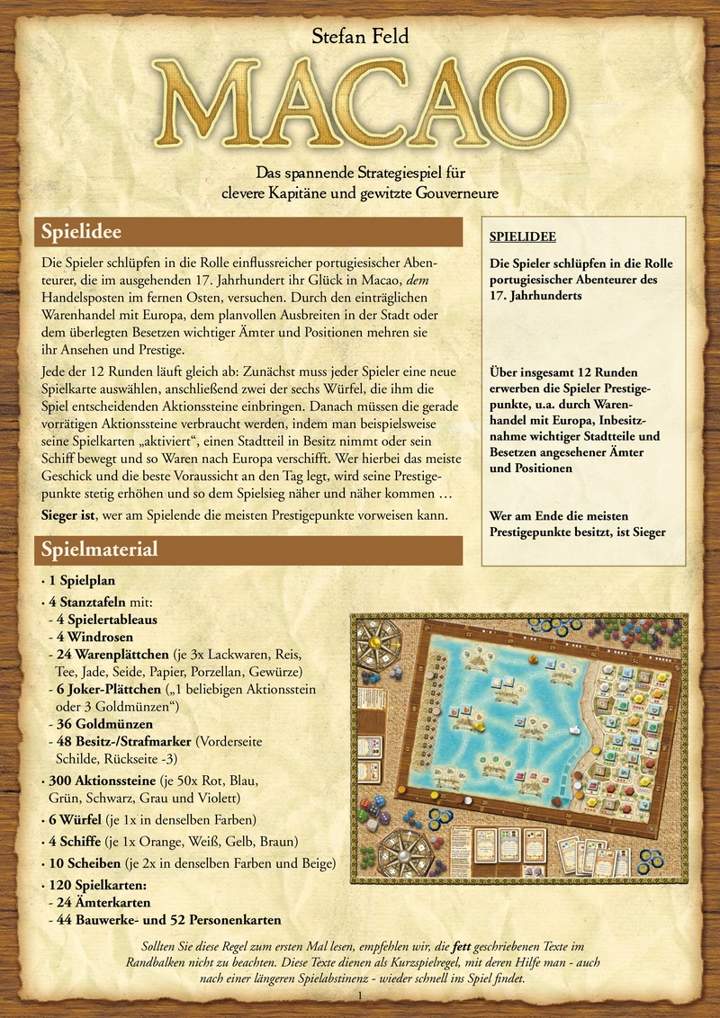 Macao - Strategisches Brettspiel für clevere Kapitäne