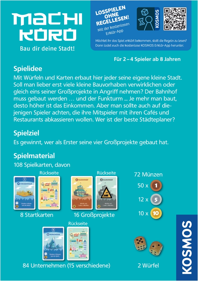 Machi Koro - Stadtaufbauspiel mit Würfeln