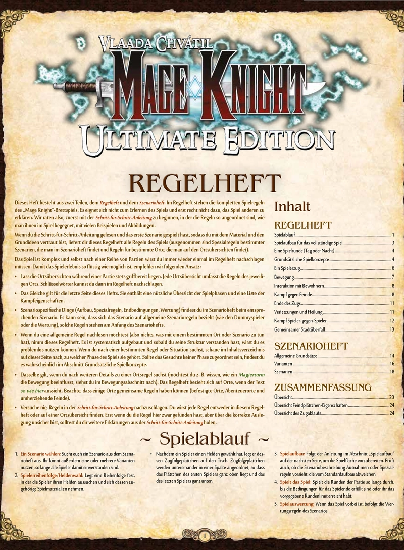 Mage Knight - Ultimate Edition Regelheft