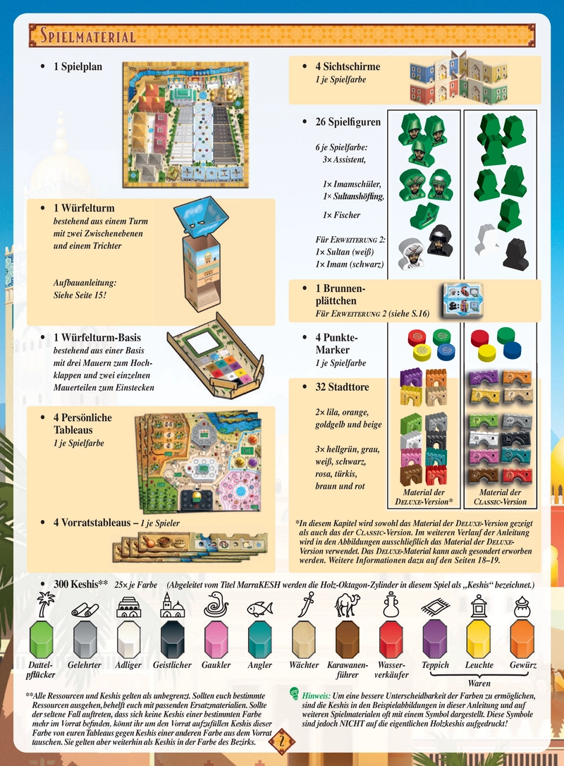 Marrakesh - Würfelturm-Spiel für 2-4 Spieler ab 14 Jahren